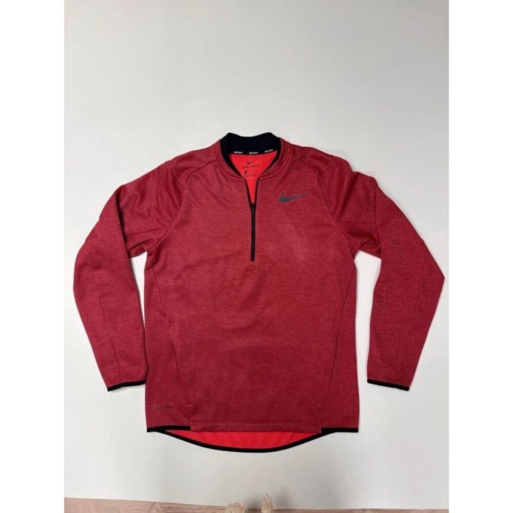 Nike Golf Dri-Fit Quarter Zip Pullover Men's Small Red
